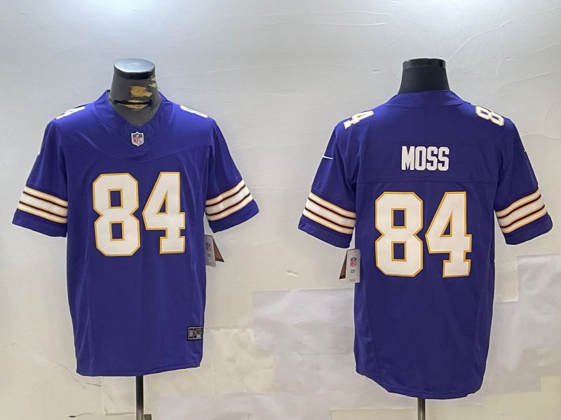 Men Minnesota Vikings #84 Moss Purple Throwback Three generation 2024 Nike Limited NFL Jersey style 1->minnesota vikings->NFL Jersey